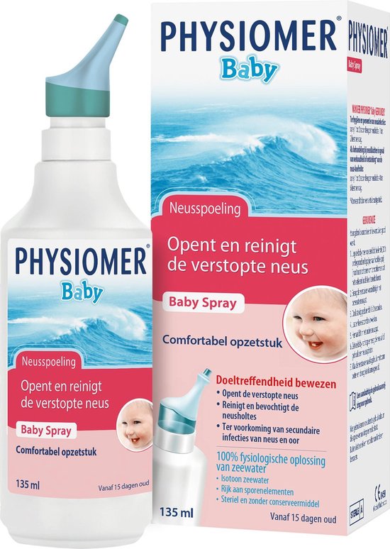 Physiomer Baby Spray - Reiniging van de neusholtes bij zuigelingen - 135 ml - Neusspray