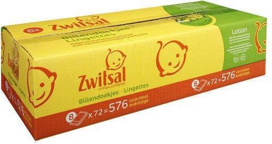 Zwitsal Billendoek Lotion 8x72st 1x