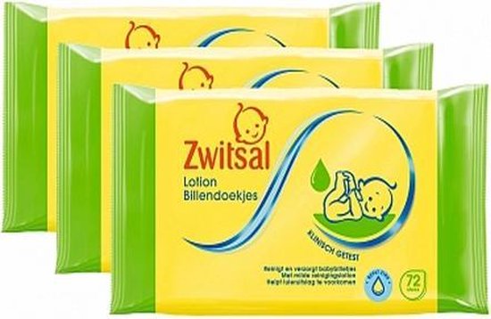 Zwitsal lotion   - 3x72st - billendoekjes