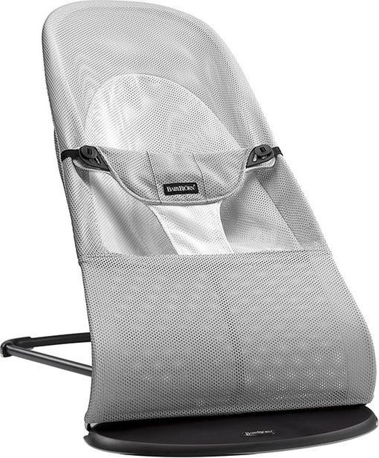 BABYBJÖRN Wipstoel Balance Soft Zwart frame - Mesh - Zilver-Wit