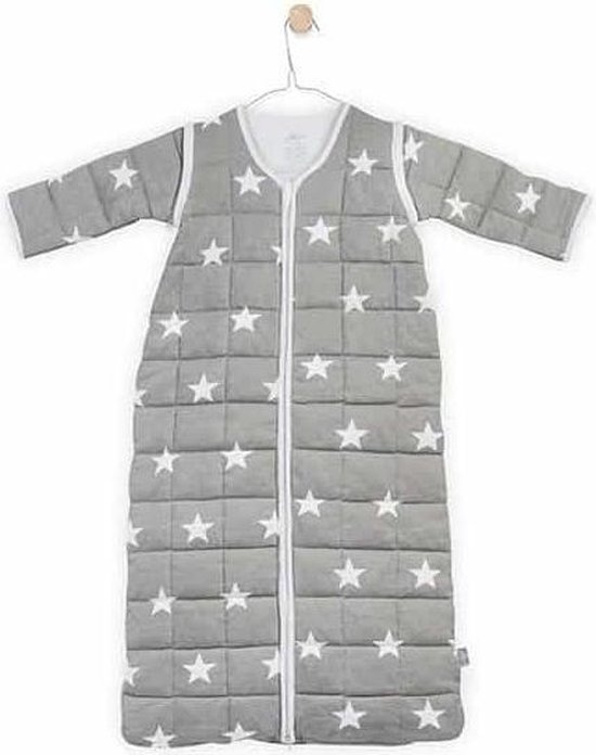 Baby slaapzak 90cm Little star grey afritsbare mouw