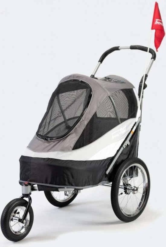 InnoPet Sporty Dog Trailer Deluxe - Hondenfietskar - Zwart/Zilvergrijs - 71x44x63cm