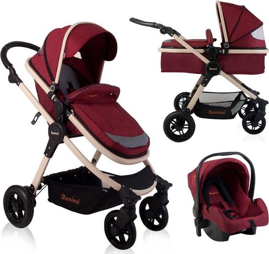 Baninni Kinderwagen Ayo - 3-in-1 - Misty Red