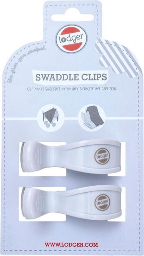 Lodger Kinderwagenaccessoire - Swaddle Clips - Wit - 2 stuks