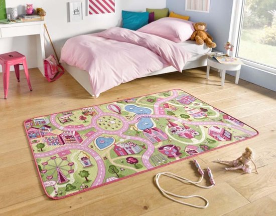 Speelkleed smartcity - roze 90x200 cm