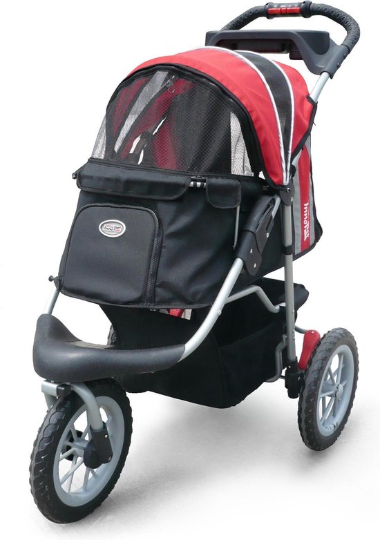 Hondenbuggy Comfort EFA Zwart/Rood Inclusief regenhoes