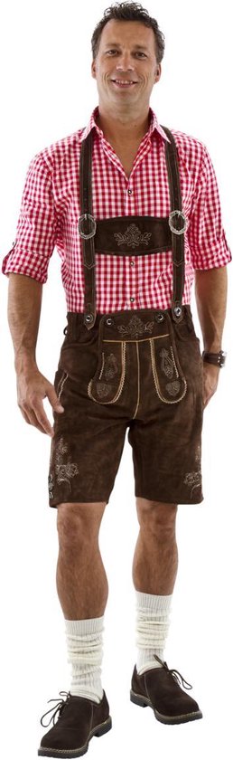 Lederhosen Seppi | Wildleder | kort model bruin | Maat 50