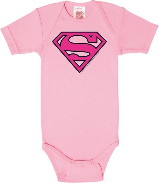 Superman baby romper roze - Logoshirt - 86/92