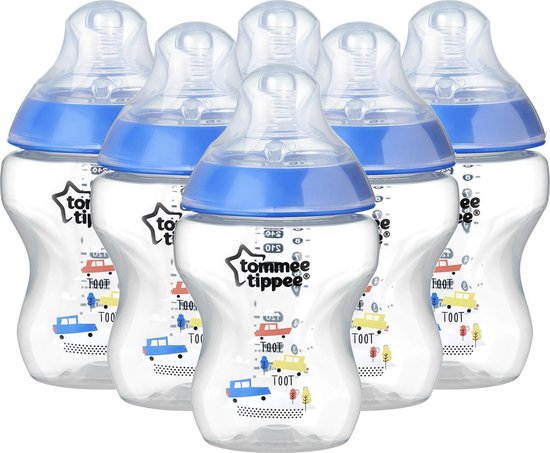 Tommee Tippee - Closer to nature - zuigfles 260 ml 6-pack blauw