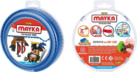 Mayka bouwblokjes tape blauw - 2 meter / 4 studs