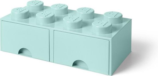 LEGO Brick 8 Opbergbox - Kunststof - Aqua Blauw