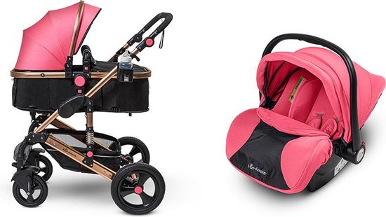 Mio Amore 3 in 1 kinderwagen Florence incl. autostoel (Roze)