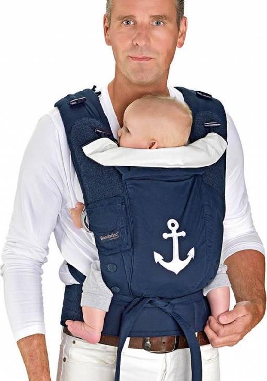 Bondolino Poplin marine anker Kies uw maat draagzak:: onesize Draagzak