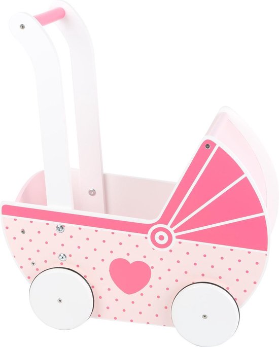 Small Foot Houten Poppenwagen Roze  41 Cm