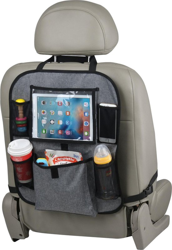 Auto organizer met tablethouder - Autostoel organiser met tabletvak - iPad houder auto - Altabebe - Grijs