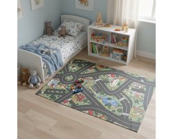 Speelkleed - Stratentapijt Vinyroute 100x200 - Veelkleurig
