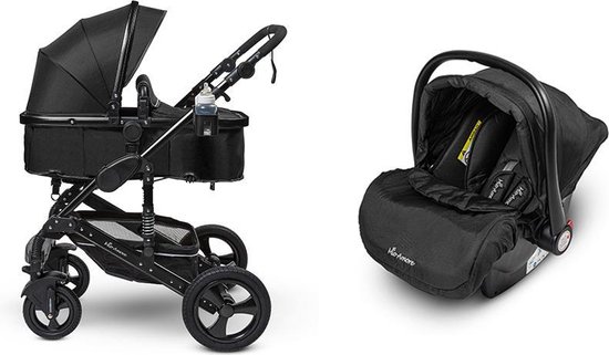 Mio Amore 3 in 1 kinderwagen Nero incl. autostoel (Zwart)