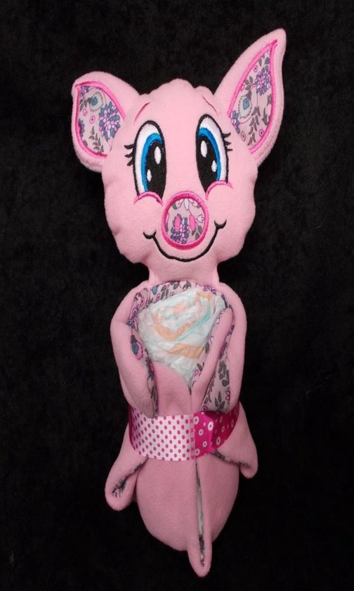 knuffeldoekje varkentje roos met pampers