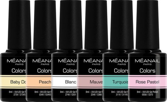 Méanail - Gellak - Cruelty Free - 6 x 8ml - Gel nagellak - Cookie Pastel