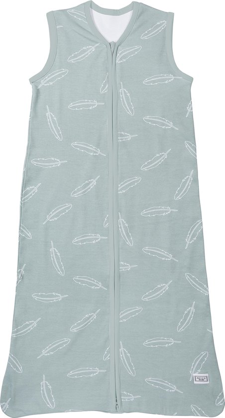 Meyco Feathers babyslaapzak - 70cm - stone green/wit