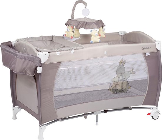 Campingbed BabyGO Sleeper DeLuxe Beige (incl. bodemverhoger)