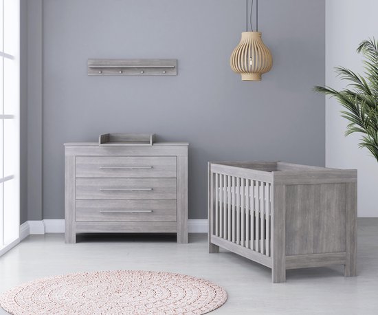 Bebies First Babykamer Nevada - Babybed & Commode - Verstelbare bodem