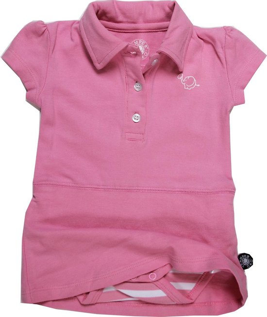 Romper polo jurkje roze 50/56