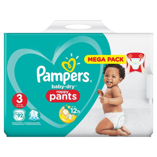 Pampers Baby-Dry Pants S3, 92 Luierbroekjes, Luchtdoorlatende Banen