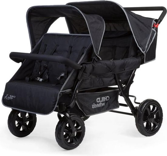 Childwheels Vierling buggy - Two By Two - zwart CWTB2