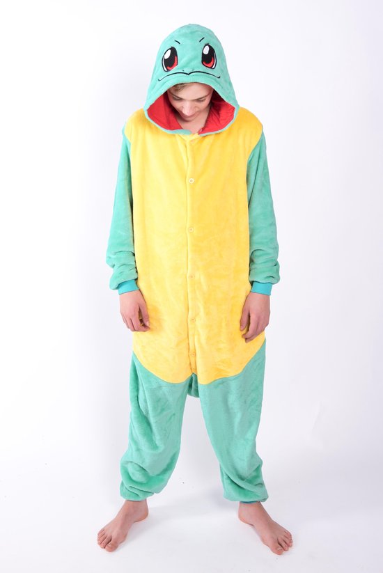 KIMU Onesie Squirtle Pokemon peuter pakje schildpad - maat 86-92 - Pokemonpakje romper pyjama