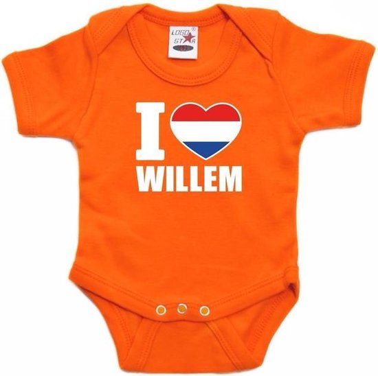 Oranje I love Willem rompertje baby 56 (1-2 maanden)