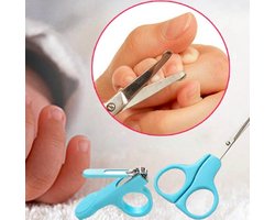 2 Delige Baby Manicure set - Veiligheidsschaartje - Mini Nagel Knipper - Blauw