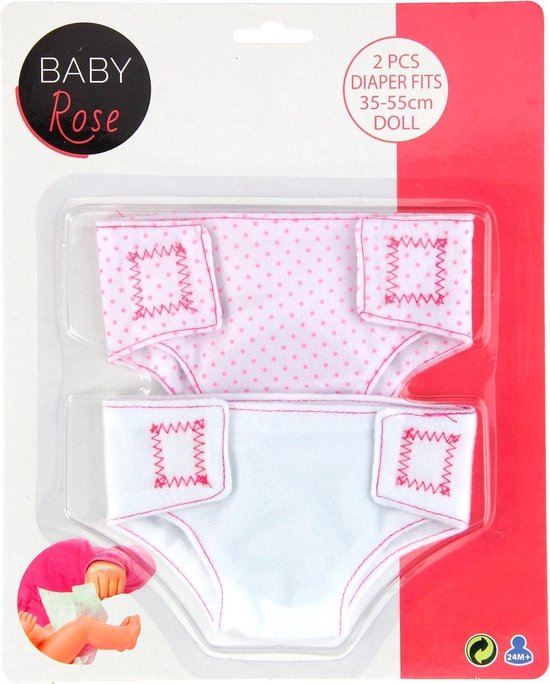 Johntoy Stoffen Luiers Baby Rose Roze/wit 2 Stuks