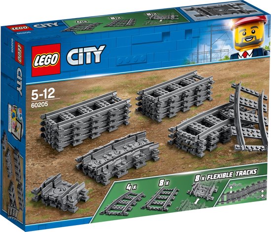 LEGO City Rechte en Gebogen Rails - 60205