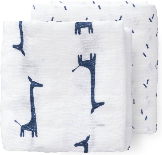 Fresk muslin swaddles large Giraf indigo blue