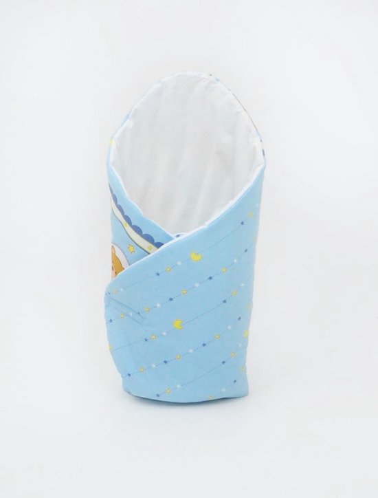 Inbakerdoek - Baby swaddle - 80x80cm - goodnight beertjes blauw