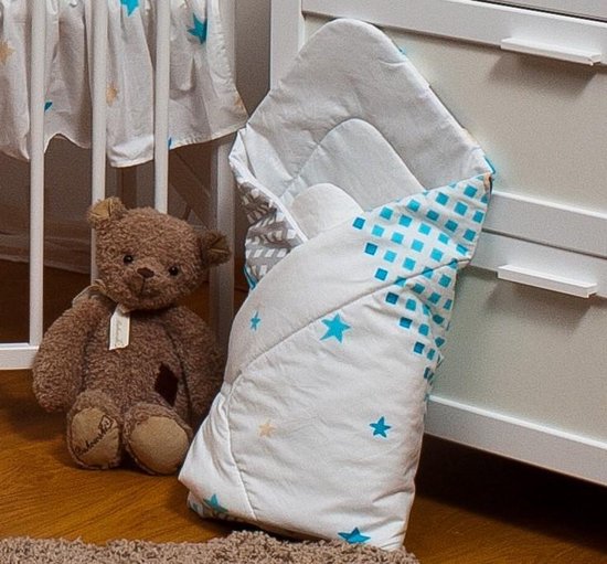 Inbakerdoek - Baby swaddle - 80x80cm - teddybeer grijs