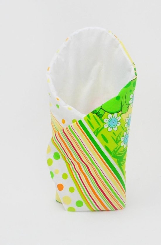 Inbakerdoek - Baby swaddle - 80x80cm - dinos oranje