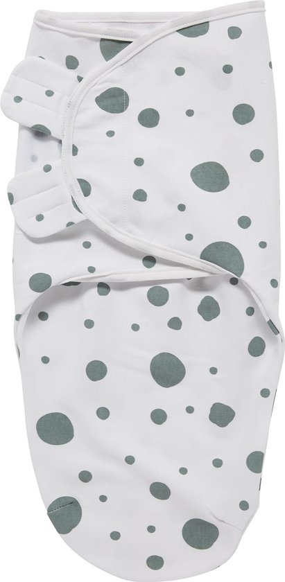 SwaddleMeyco Inbakerdoek - 0-3 maanden - Dots stone green