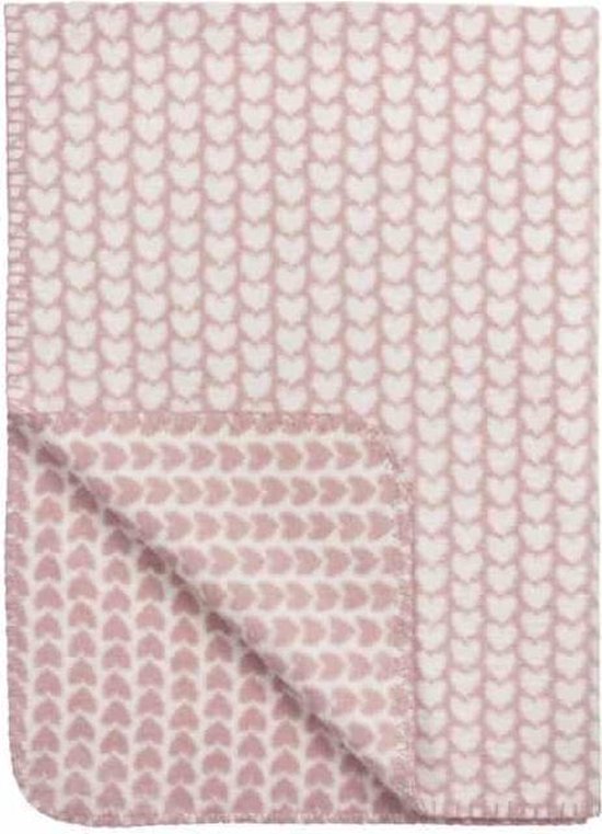 Meyco Knitted Heart ledikantdeken - 120x150cm  - Roze