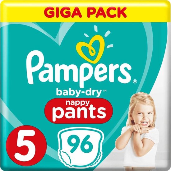 Pampers Baby Dry Nappy Pants - Maat 5 (12-17kg) - 96 Luierbroekjes
