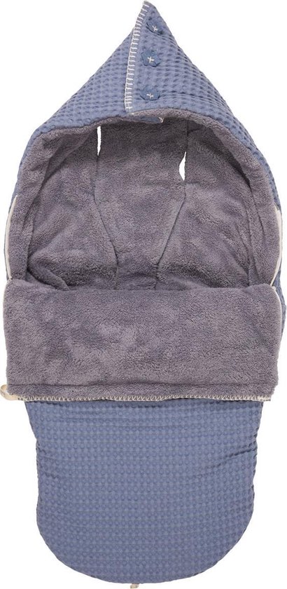 Koeka Buggy Voetenzak wafel teddy Oslo - stormy blue/steel grey