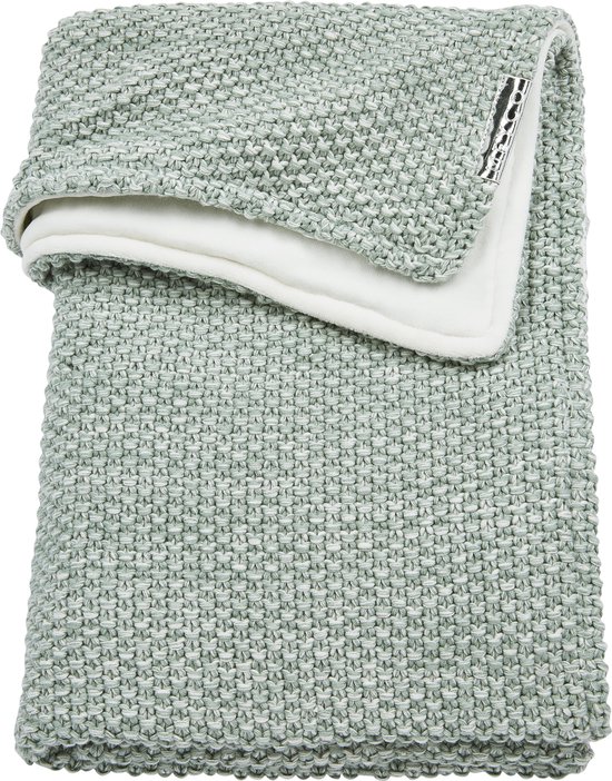 Meyco Relief Mixed met velvet ledikantdeken - 100x150 cm - Stone green