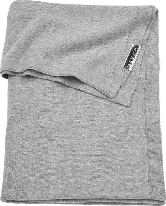 Meyco Knit Basic wiegdeken - 75x100cm - Grijs Melange