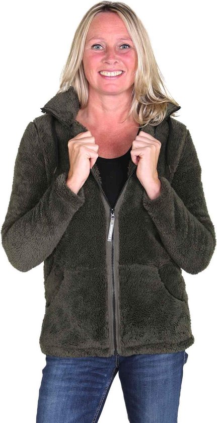 BJØRNSON Coral Fleece Vest Zacht / 4 seizoenen Dames Olijfgroen - Maat 48 - ELIN