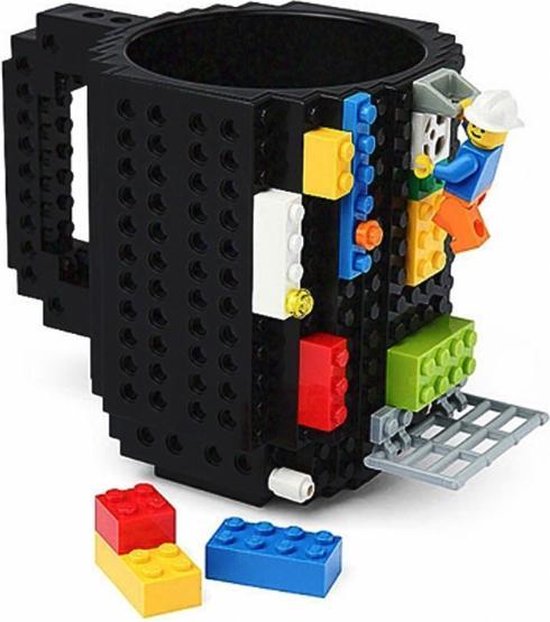 build a brick Lego Mok - zwart - 350 ml