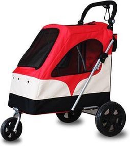 Topmast Hondenbuggy wandelwagen honden buggie De Luxe 3 wielen Rood 87 * 66 * 110 cm