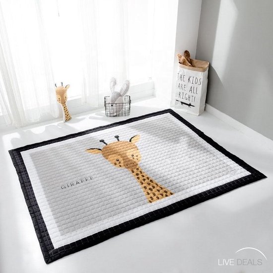 Groot Speelkleed Baby | Speelmat Baby | Vloerkleed Kinderkamer | Speeltapijt | Baby Speelmat | Speelmatten | 100x150 CM | Giraffe