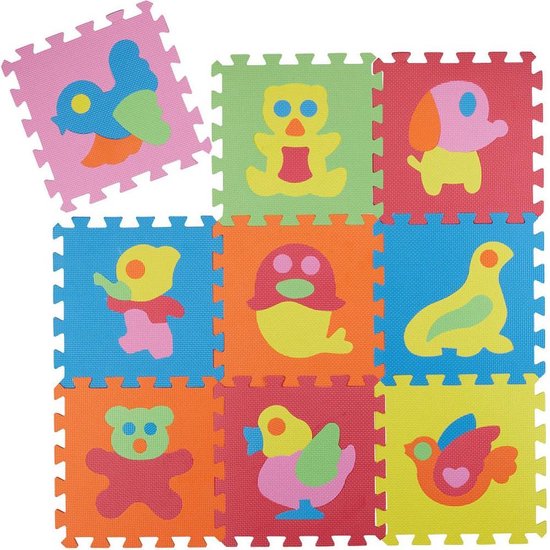 Puzzelmat Dieren Afbeeldingen  - Speelkleed Voor Kinderen - Foam Speelmat 27 x 27 CM