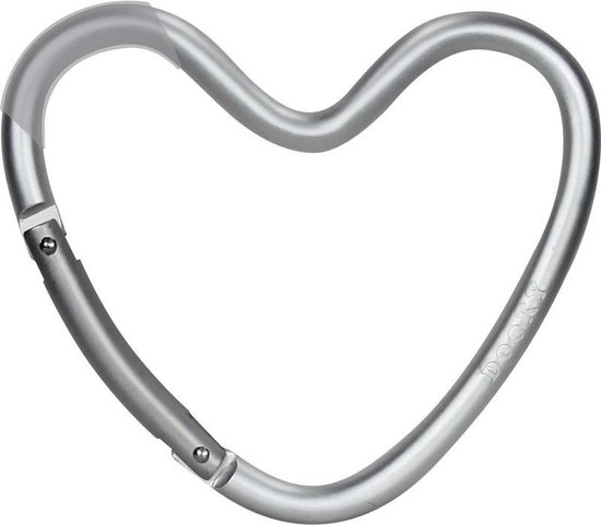 Dooky Universal Hook Tassenhaak Hartvorm Silver (mat)